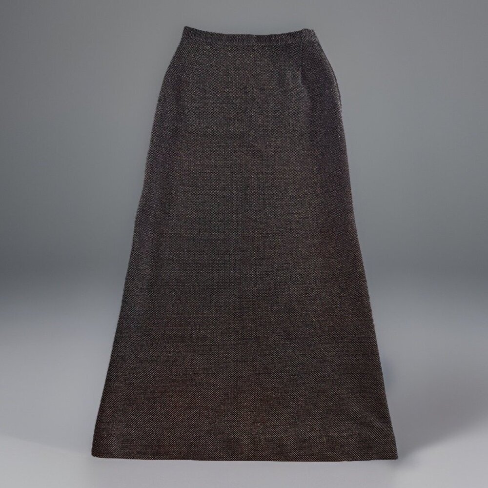 RARE Vintage 1960s ALEX COLEMAN California Maxi Skirt Size Small Glitter Black